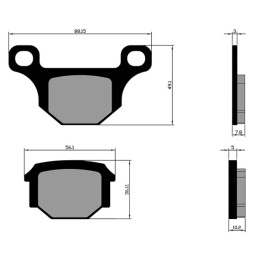 Brake pads Aprilia RS4 / Derbi GPR For Race Polini - organic