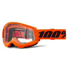 Offroad Goggles 100% Strata 2 Neon Orange - Clear Lens