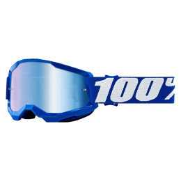 Offroad Goggles 100% Strata 2 Youth Blue - Mirror Blue Lens