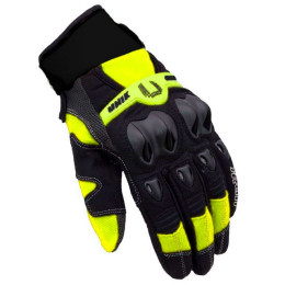 Gloves Cross Summer Unik X6 with protection - Black/Fluorescent Yellow
