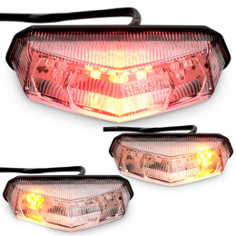 Universal Rear Light LED with indicators AllPro - Clear