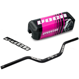 Kit handlebar HB28 black and handlebar protector Fast Forward Pink VOCA Racing