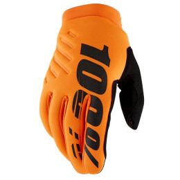 100% Brisker Winter Motocross Gloves Fluo Orange/Black 2023