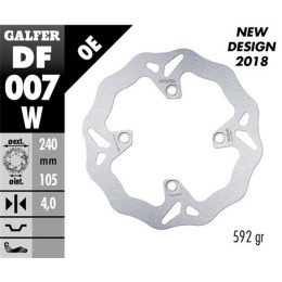 Brake Disc rear Honda SH 125-150 >2009 Galfer Wave d=240mm thickness 4mm without adapter