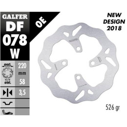 Brake Disc front Honda PCX 125cc >2010 Galfer Wave d=220mm thickness 3,5mm without adapter