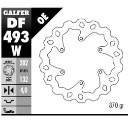 Brake Disc front Yamaha T-Max 2000-2003 Galfer Wave d=282mm thickness 4mm