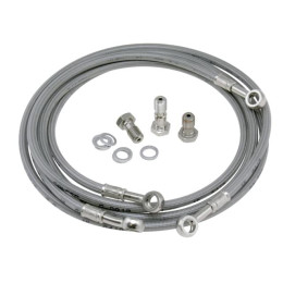 Front Hose T-Max 04-07 nickel plated brass terminal Galfer - Transparent