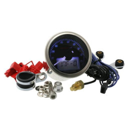 Tachometer KOSO Eclipse Style RPM / TEMP 0-9.000 RPM 0-150°C d=55mm - Blue light