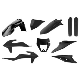 KTM EXC/EXC-F kit plastique avec protecteurs de fourche 20-22 Polisport - noir